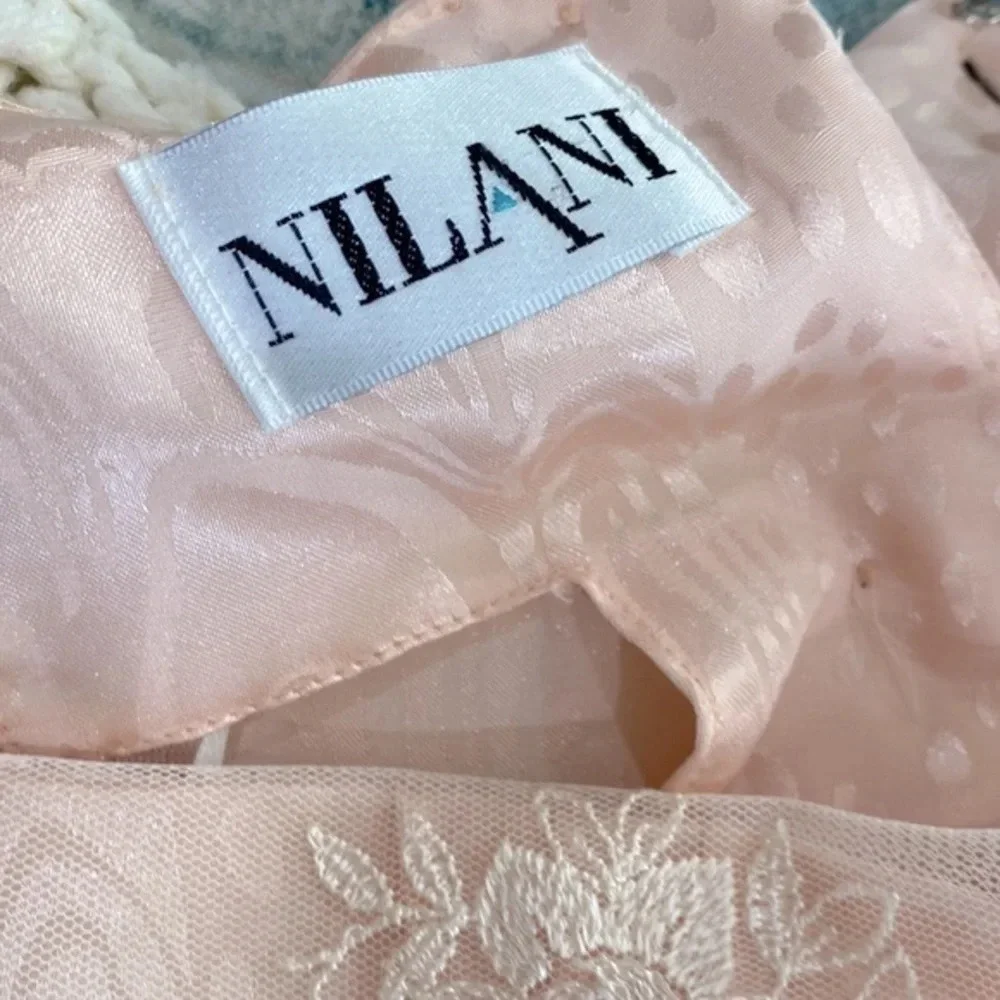 Vintage Nilani peach color maxi dress size 14 - Picture 7 of 11
